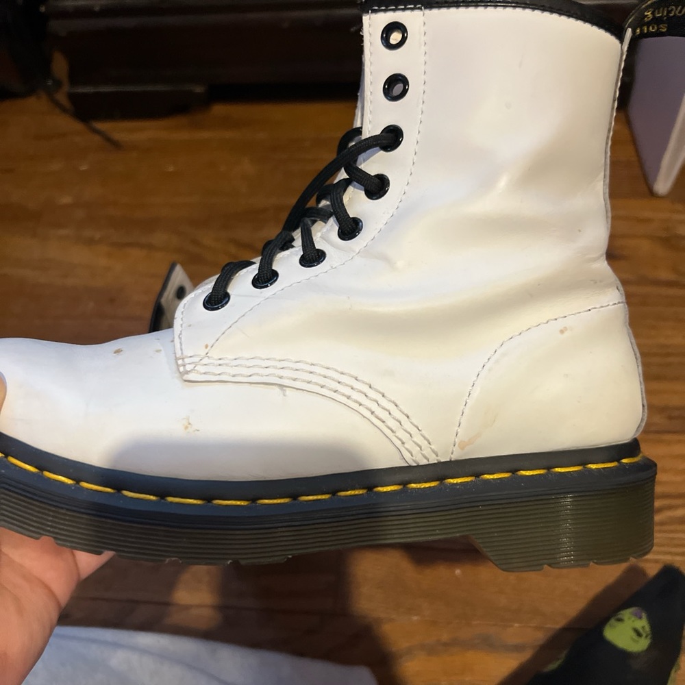 white lace up boots - Picture 6 of 9